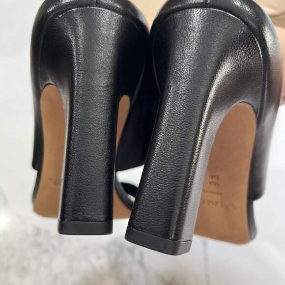 Vince Quinn Leather Heel Sandal In Black - Picture 7 of 12